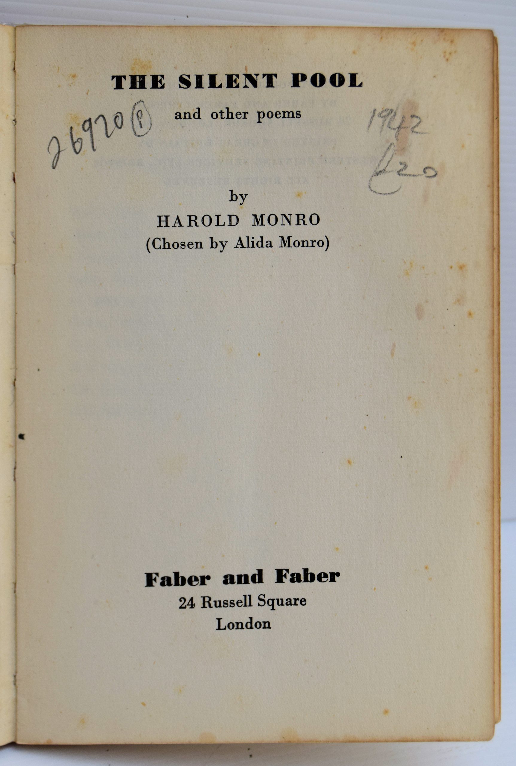 THE SILENT POOL AND OTHER POEMS. - Image 2