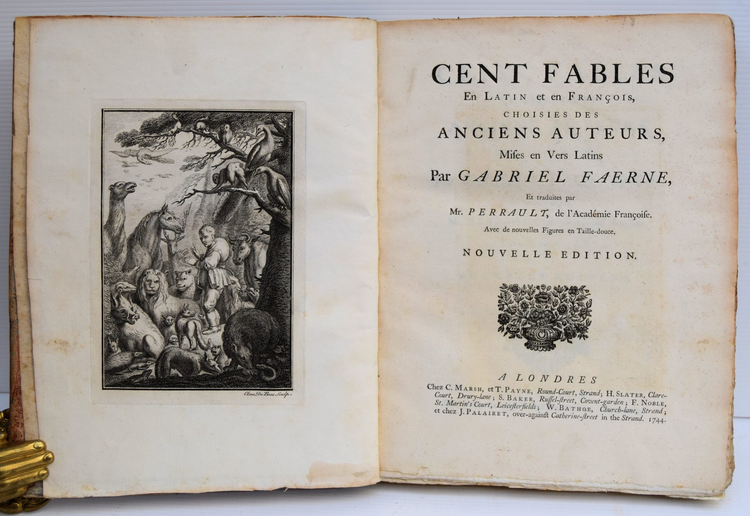 Cent fables en Latin et en Fran?ois, choisies des anciens auteurs, mises en vers Latins pargabriel faerne et traduites par Mr. Perrault, de academie francoise. Avec de nouvelles figures en taille-douce. Nouvelle edition. - Image 2