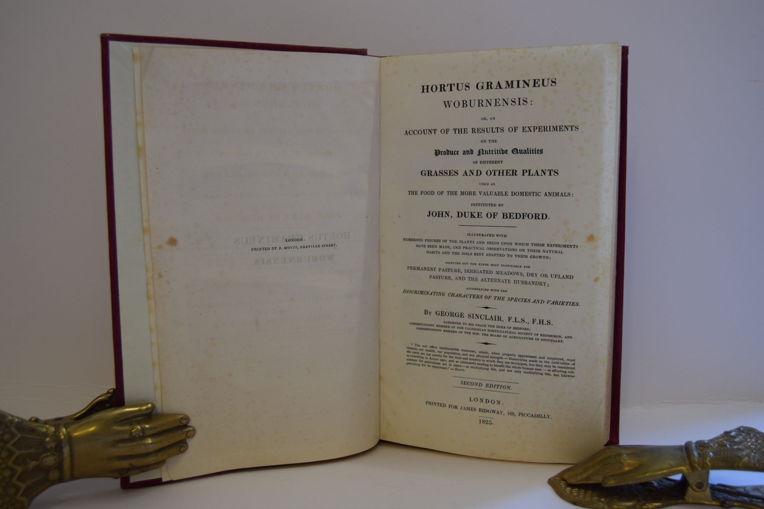 HORTUS GRAMINEUS WOBURNENSIS: Or, An Account of the Results of Experiments on the Produce and Nutritive Qualities of Different Grasses and other Plants used as the Food of the More Valuable Domestic Animals : instituted by John, Duke of Bedford. - Image 2