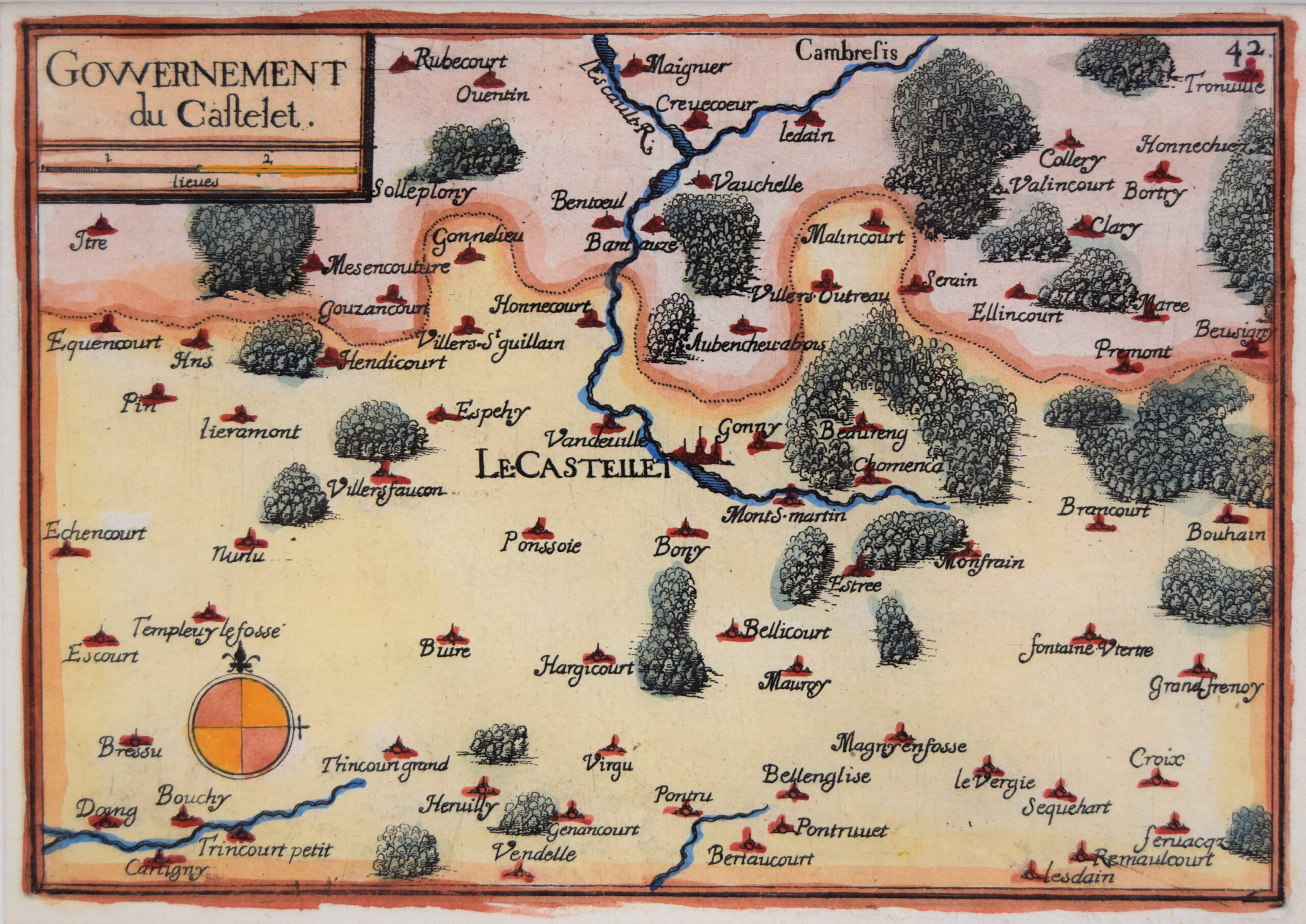 LE CASTEILET. FRANCE. From : Les Plans Et Profils De Toutes Les Principales Villes Et Lieux Considerables de France.
