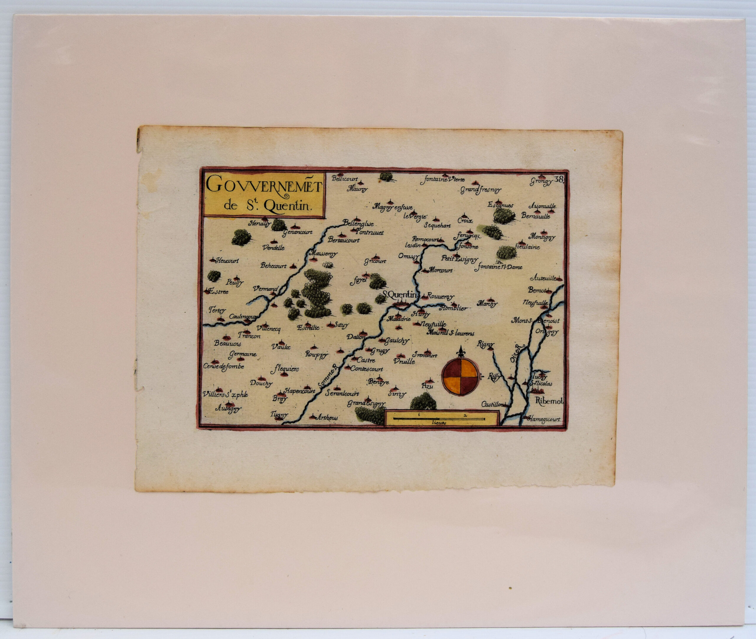 ST. QUENTIN. FRANCE. Original copper engraving drawn by Christophe Nicolas Tassin. 1634 - Image 2