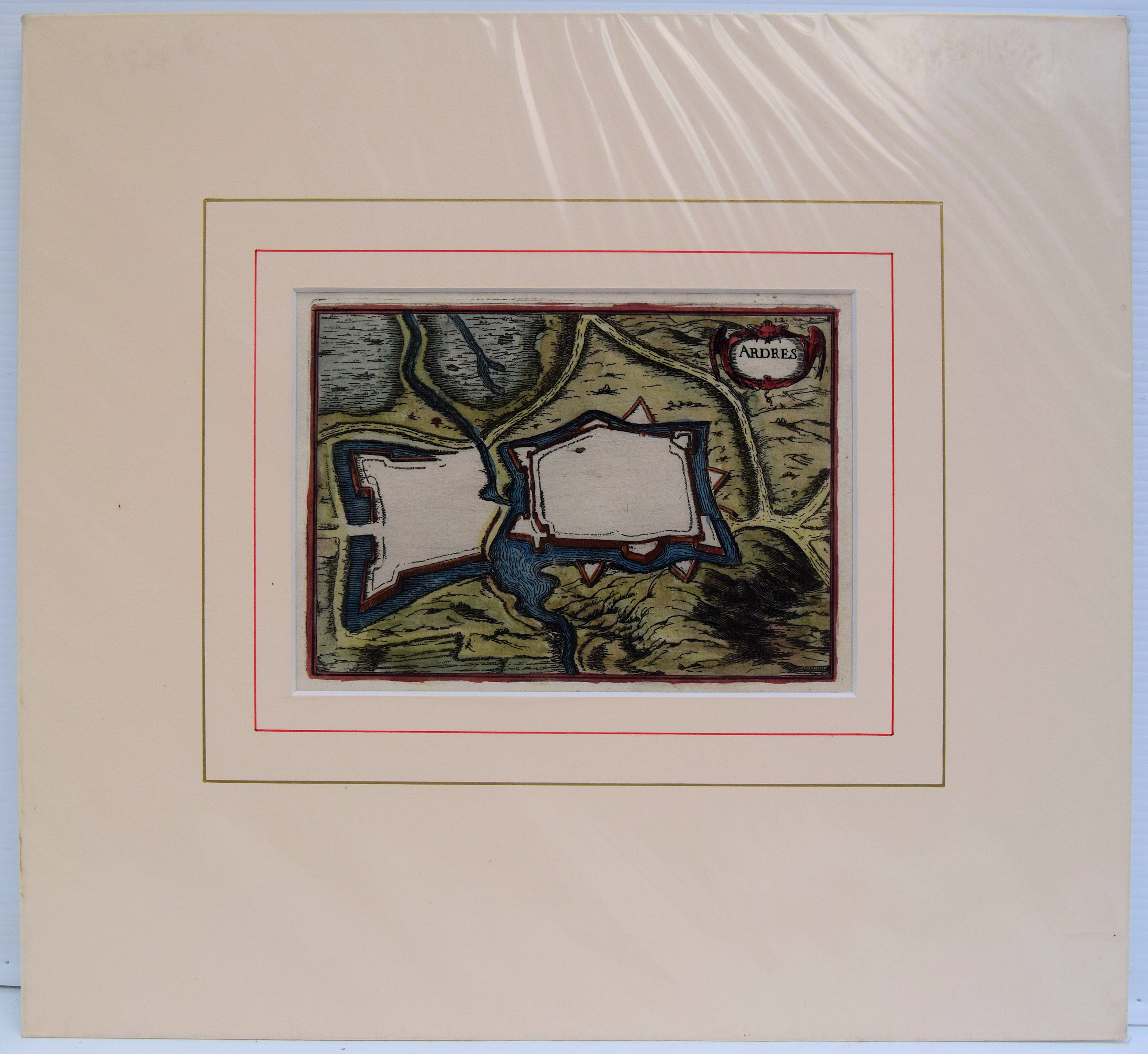 ardres. france. Original copper engraving drawn by Christophe Nicolas Tassin. 1634 - Image 2