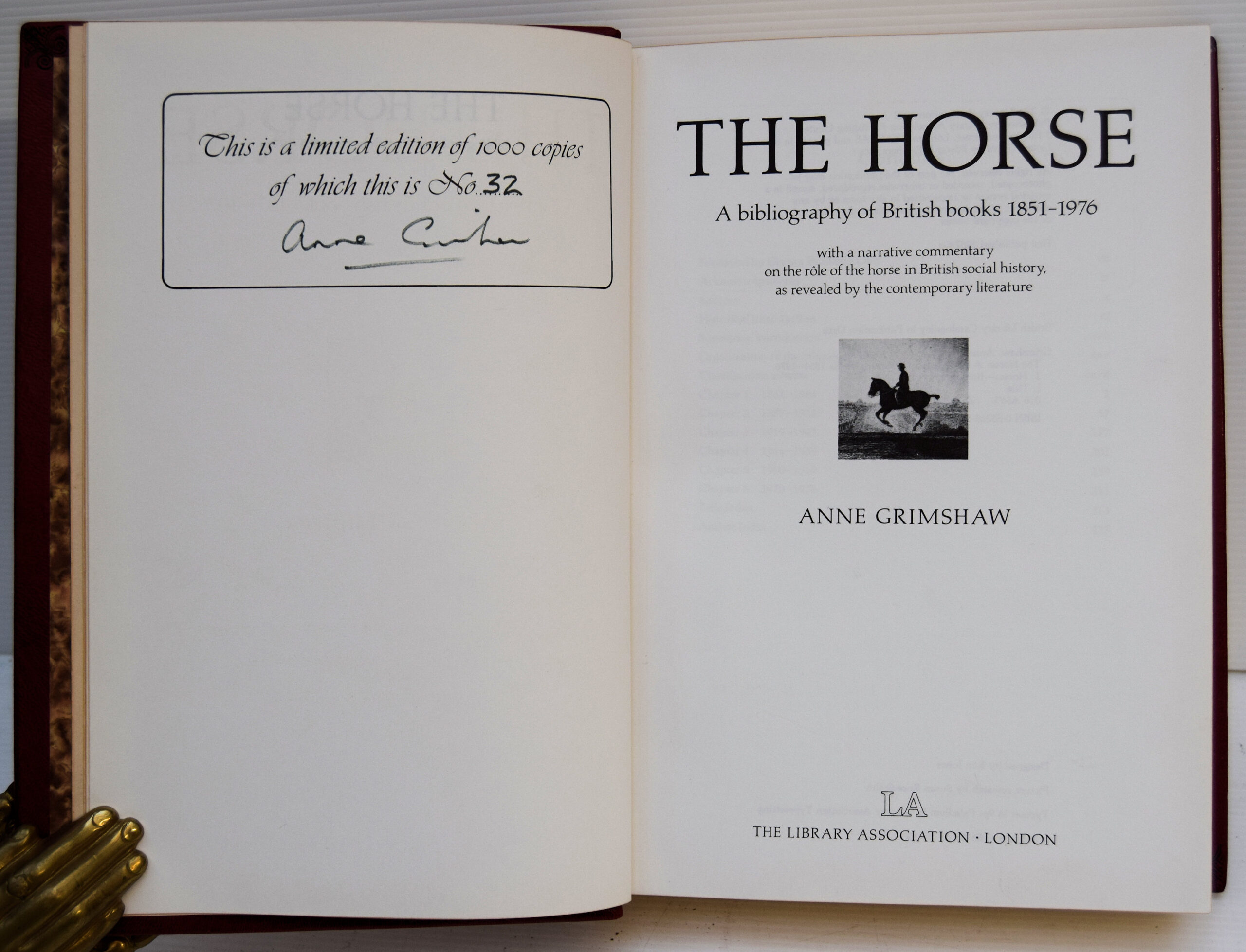 THE HORSE. A BIBLIOGRAPHY OF BRITISH BOOKS 1851-1976. - Image 2