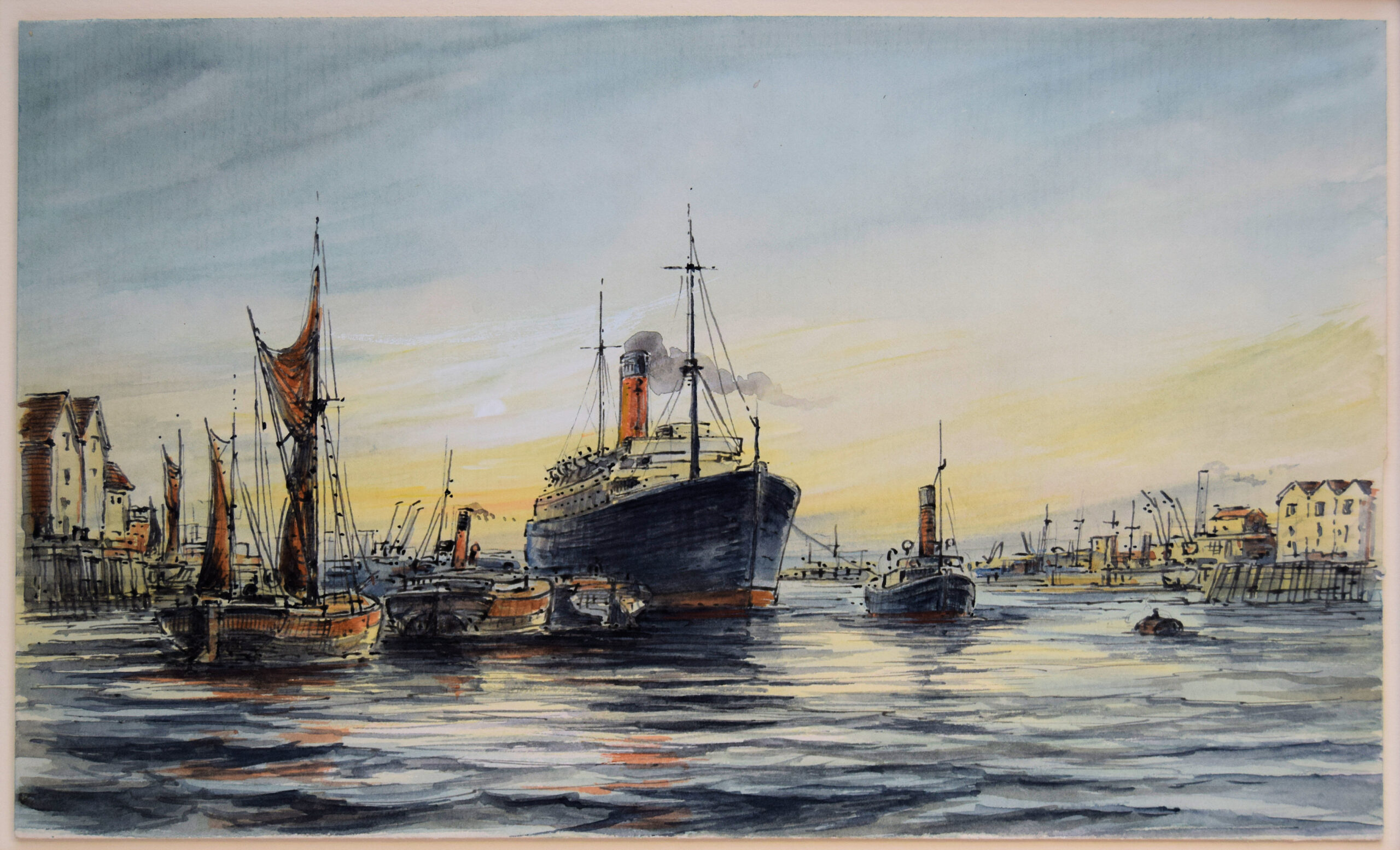 Product THAMES SCENE WATERCOLOUR.