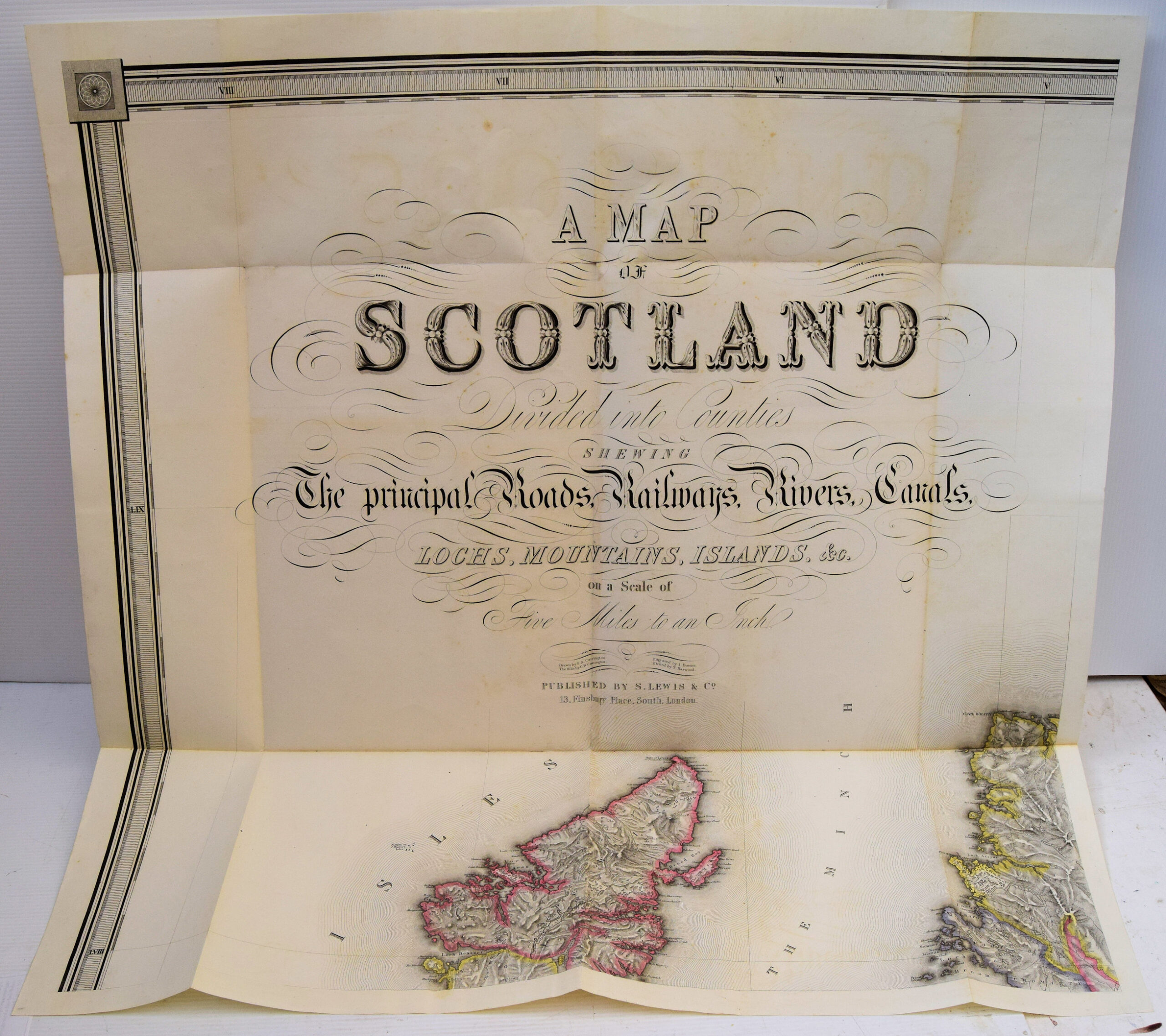 A MAP OF SCOTLAND DIVIDED INTO COUNTIES SHEWING THE PRINCIPAL ROADS, RAILWAYS, RIVERS, CANALS, LOCHS, MOUNTAINS, ISLANDS, ETC.. - Image 3