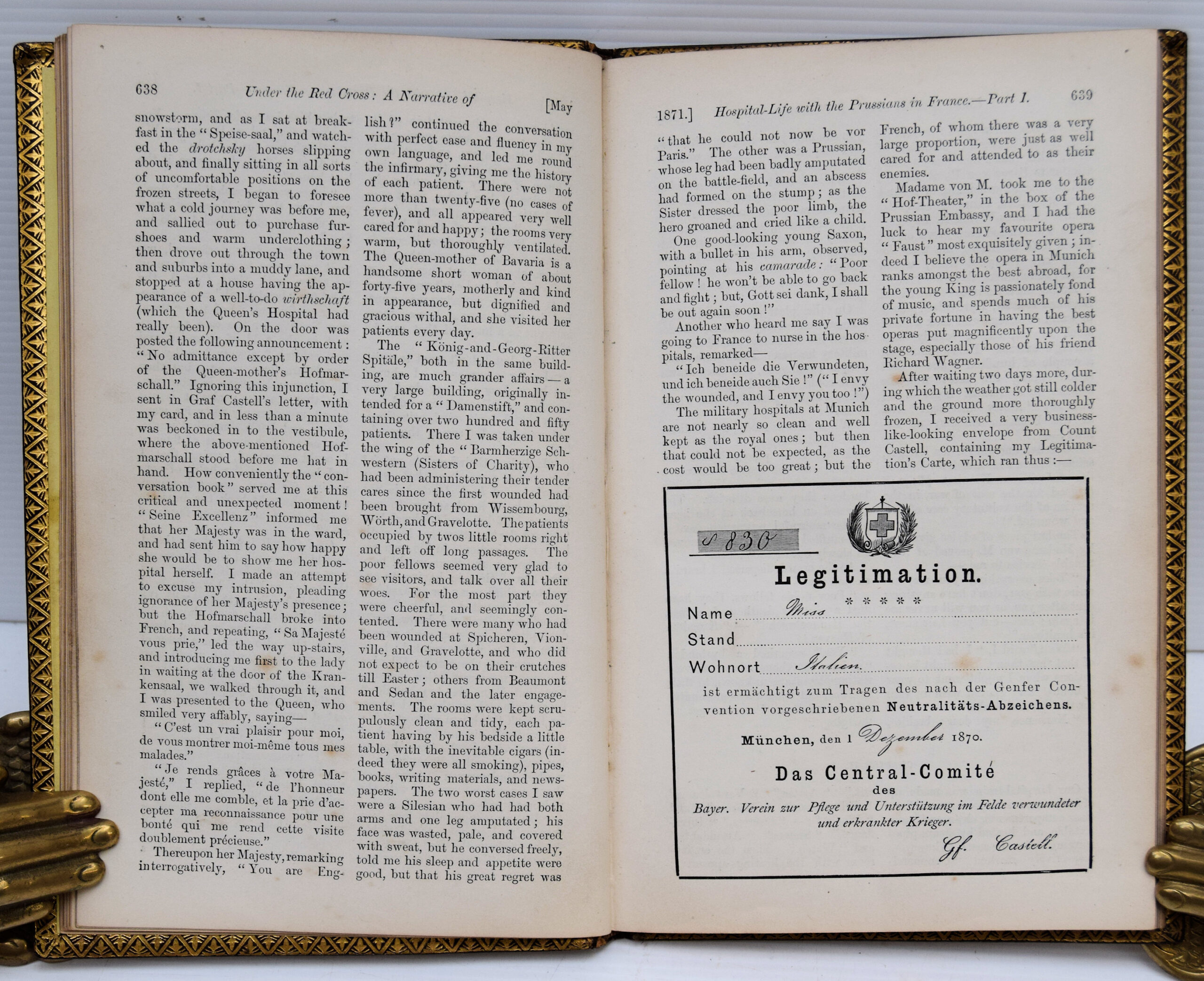 UNDER THE RED CROSS: A NARRATIVE OF HOSPITAL-LIFE WITH THE PRUSSIANS IN FRANCE. - Image 3