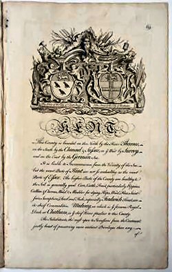 A MAP OF KENT SOUTH FROM LONDON HUMBLY INSCRIBED TO THE HONORABLE EARL OF ROCKINGHAM LORD LIEUTENANT OF THE COUNTY.. - Image 2