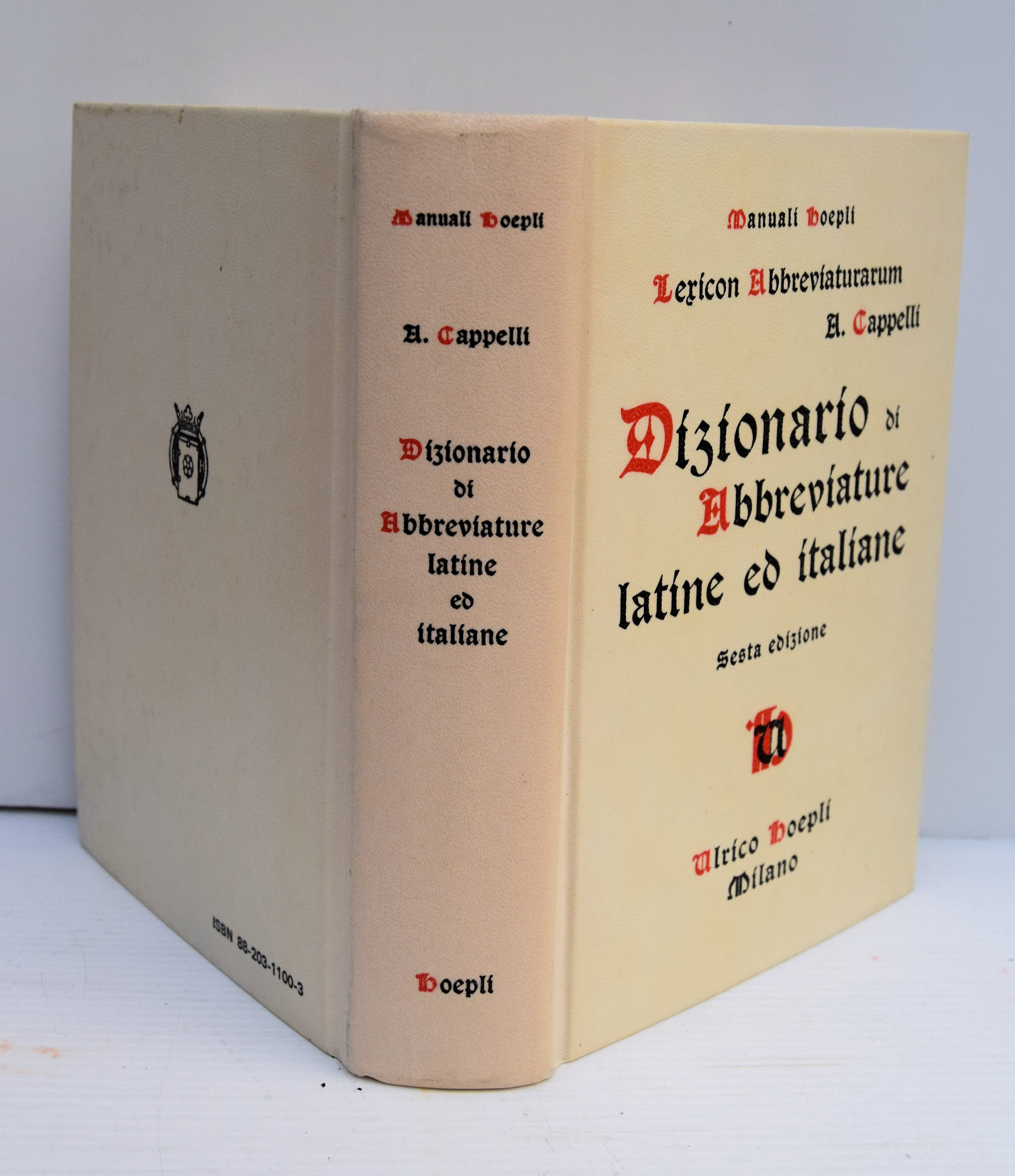 LEXICON ABBREVIATURUM, DIZIONARIO DI ABBREVIATURE LATINE ED ITALIANE