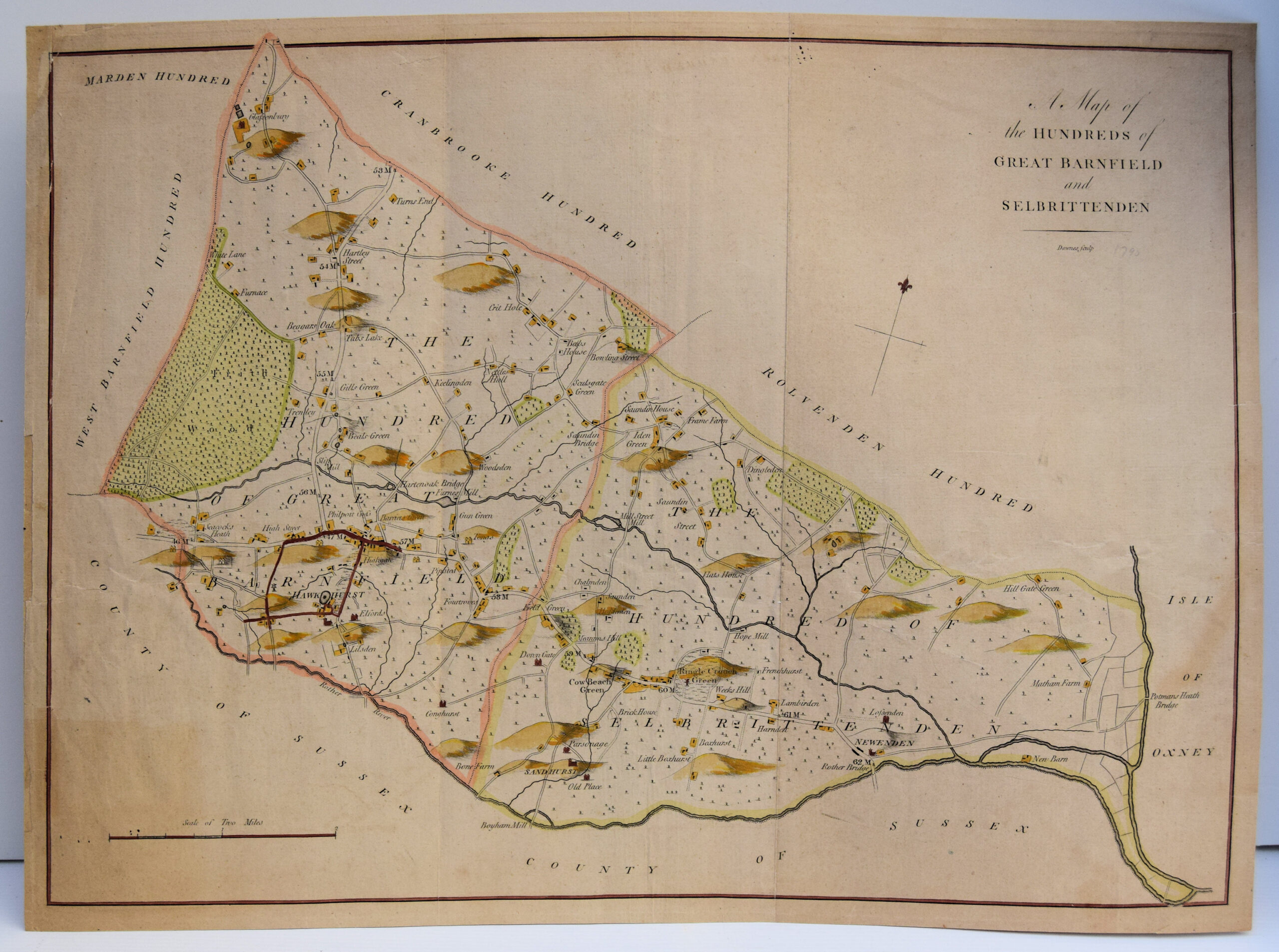 A MAP OF THE HUNDREDS OF GREAT BARNFIELD AND SELBRITTENDEN.